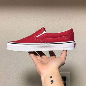 crimson red vans
